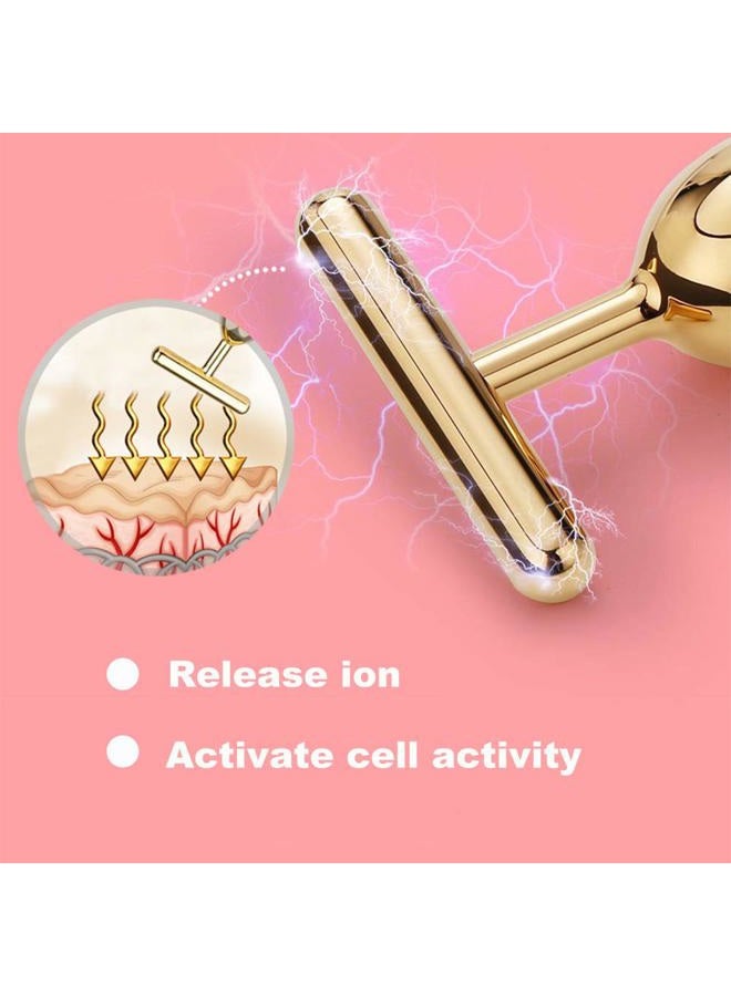 Yeamon 2-In-1 Beauty Bar 24K Golden Pulse Facial Face Massager,Electric 3D Roller And T Shape Arm Eye Nose Head Massager Instant Lift,Anti-Wrinkles,Skin Tightening,Face Firming - Image 3